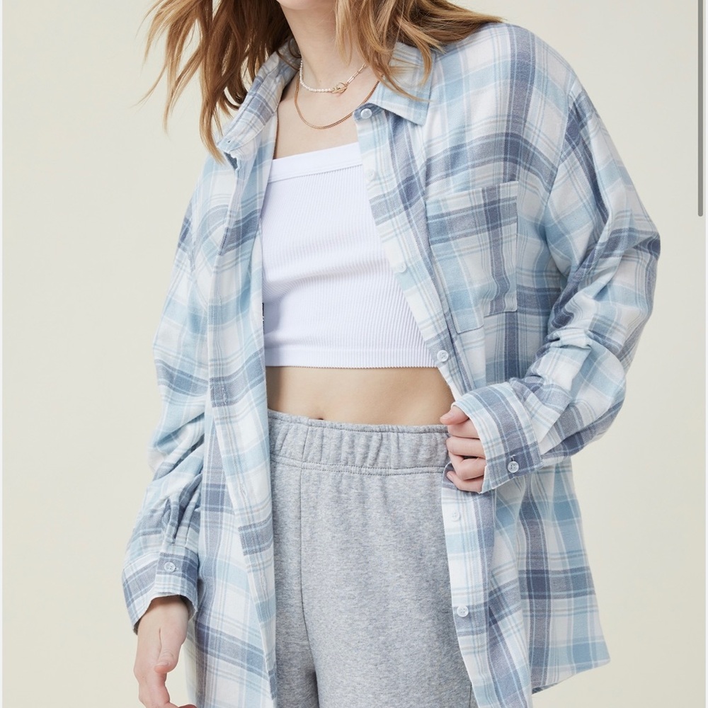Hollister Boyfriend Fit Blue Flannel